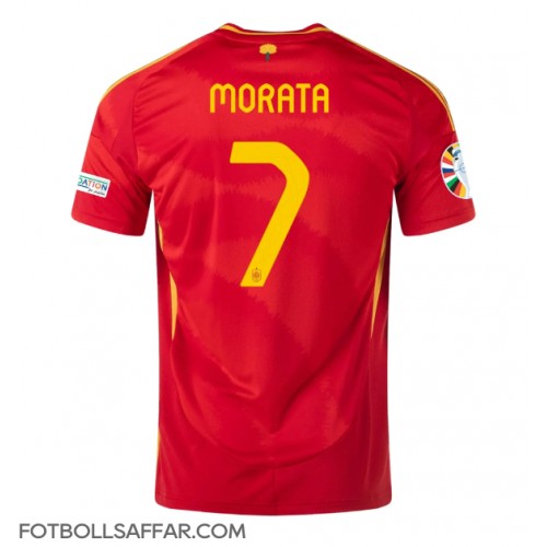 Spanien Alvaro Morata #7 Hemmatröja EM 2024 Kortärmad